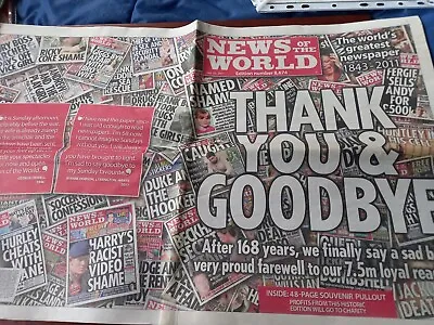 FINAL EDITION NEWS OF THE WORLD Newspaper July 102011 • £3