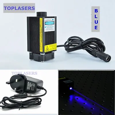 £40.30 • Buy 12V 450nm 1000mW 1W Pure Violet Blue Laser Dot Module W/ Adapter & Fan Colling