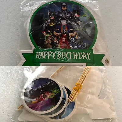 Batman Happy Birthday Cake And Cupcake Toppers Supplies Decorations Paper • $5.99