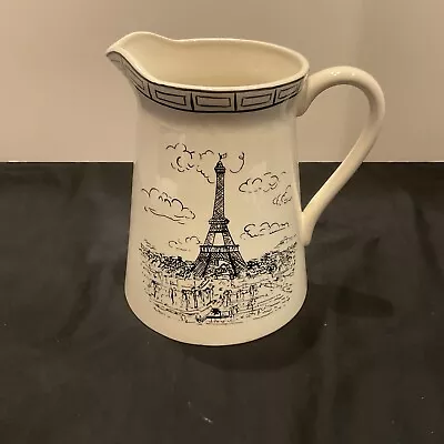 Mikasa  Parisian Scenes  Moulin Rouge Eiffel Tower Pitcher • $35