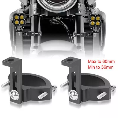 2X Motorcycle Headlight Mount Bracket Spot Fog Light Tube Fork Bar Clamp Holder • $19.98