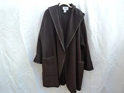 Vintage Dejac Paris Long Hooded Coat Wool/Cashmere/Angora Size L Made In France • $85