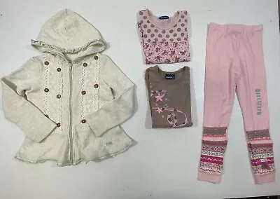 Naartjie Girl Oatmeal Pink Cotton Long Sleeve Tees Legging Pant Jacket 4Pc Set 5 • $50