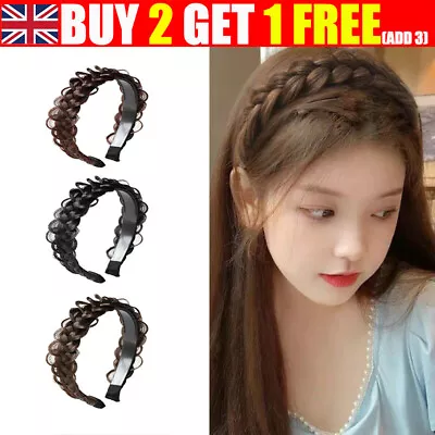 $7.39 • Buy Hair Band Pearl Rhinestone Fishbone  Braid Wig Twist Braid Headband Hairpin FC