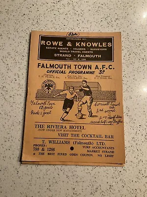 Falmouth Town V Bude 16th Jan 1965 Cornwall Senior Cup • £4.99