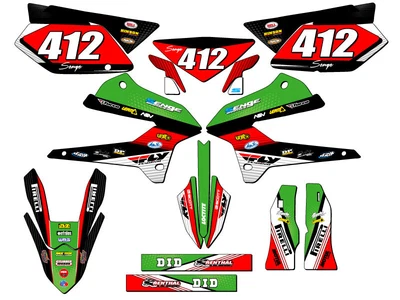 $134.99 • Buy 2008-2020 KLX 250 RICOCHET Green Senge Graphics Kit Compatible With Kawasaki