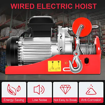 110V Electric Cable Hoist Crane Lift Garage Auto Shop Winch W/ Remote 1320LBS • $114.99
