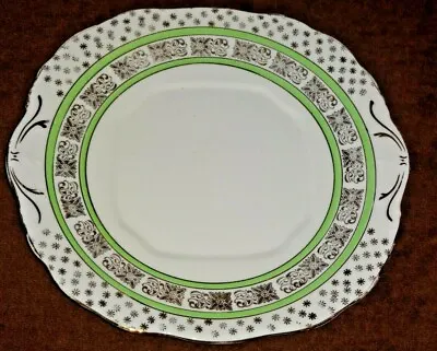 Salisbury Bone China Green / Gilt Cake / Sandwich Plate • £3.99