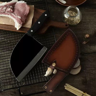 Machine Forged Kitchen Meat Vegetable Chopping Chef Knife Cleaver Sheath Sharp • $39.99