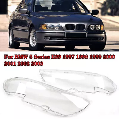 1Pair Clear Headlight Lens Cover Shell For BMW E39 Facelift 528i 530i 1996-2003 • $56.99