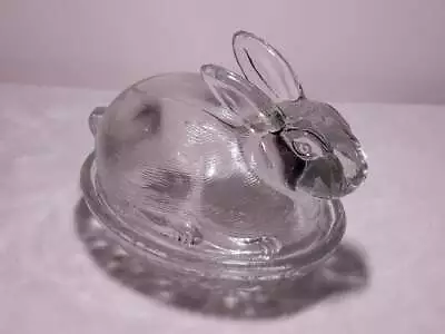 Vintage Lead Crystal Rabbit Trinket Box Traditional Accent Decor Curio Display • $16.19