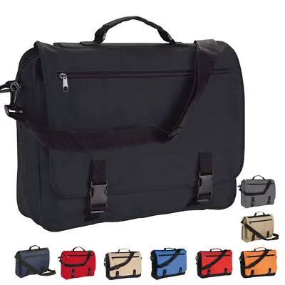 Mens Black Messenger Satchel Briefcase Work College School Utility Shoulder Bag • £11.99