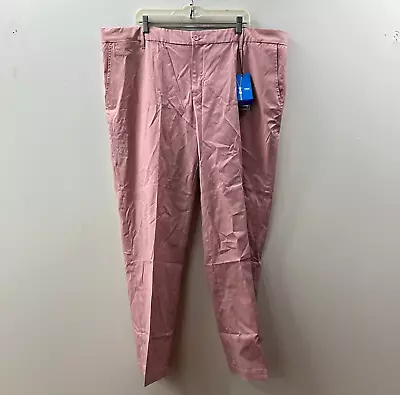NWT Lesmart Men's Pink Flat Front Standard Fit Straight Leg Golf Chino Pants 46 • $19.99