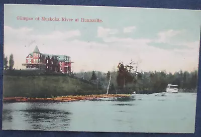 1908 Huntsville Ontario Canada Muskoka River View Postcard • $4.99