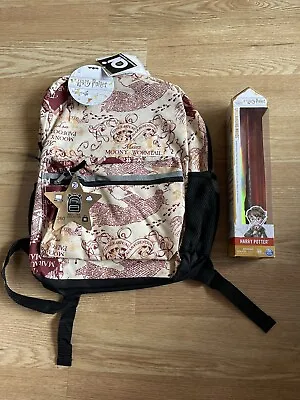 Harry Potter The Marauders Map All Over Print 16  Kids Backpack And Wand🧙 • $35