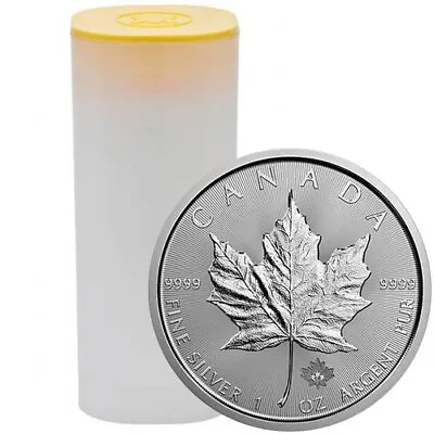 1 Oz 2022 RCM Mint .9999 Fine Silver Maple Leaf Coins (Tube Of 25) Bullion BU • $911.41
