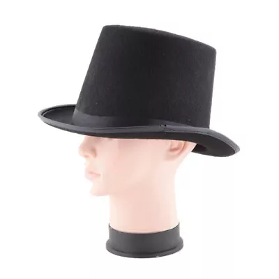 Adult Kid Tall Top Hat Steampunk Magician Cosplay Party Show Magic Hats Black • £5.99