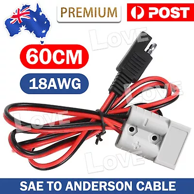 SAE Bullet Connector To Anderson Plug Power Cable Battery Charging Cable 60cm • $16.95