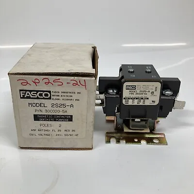 FASCO 2S25-A Magnetic Definite Contactor 2 Pole 24V 50/60 Hz • $11.25