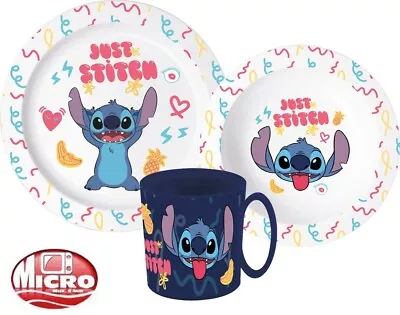 Stitch Childrens Kids Toddlers 3 Pc Dinner Breakfast Set Plate Bowl Mug • £10.99