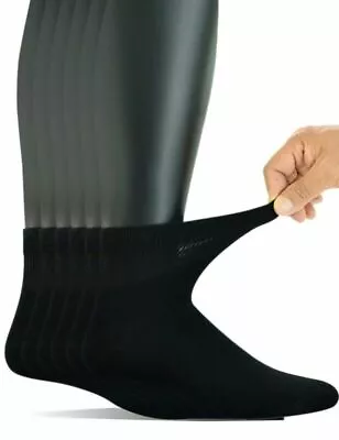 Combed Cotton Men's 6 Pair/Lot Diabetic Ankle Socks Seamless Toe Non-Binding  • $34.03