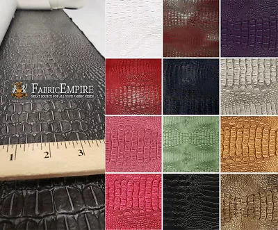 Crocodile Vinyl Tolex Fabric Allie Upholstery By The Yard In 9 Colors • $19.98