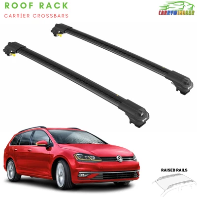 $180 • Buy For VW Golf Sportwagen 2010-2019 Roof Rack Cross Bars Black Color Carrier Rail