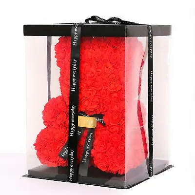 Rose Bear 40 Cm Roses Bear RED Rose Baer Teddy Bear WITH ENGRAVING Valentine's Day Gift • £77.49
