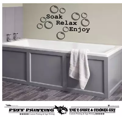 £3.89 • Buy BATHROOM Stickers Soak Relax Enjoy Quote Wall Art DIY**