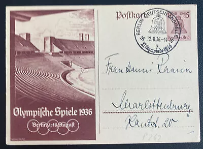 1936 Berlin Germany First Day Stationery Postcard Cover Olympic Games H • $39.99