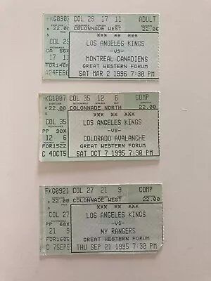 LA Kings Ticket Stubs Three 95/96 Season NHL Hockey LA Forum • $25