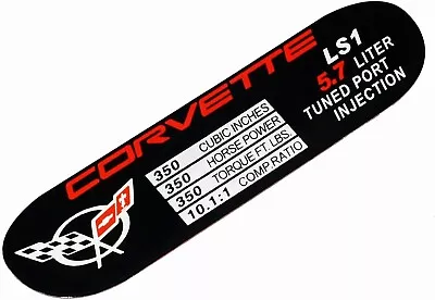 Fits 2001-2004 C5 Corvette LS1 350HP Spec Data ID Metal Plate Consoler Emblem • $19.99