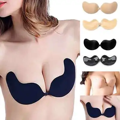£9.49 • Buy 2Pairs Strapless Push Up Bra Backless Self Adhesive Invisible Sticky Silicone UK