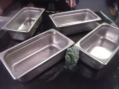 4 Lot CRESTware Saf-t-stak 2134 Stainless Steel Pans Cookware Buffet Steam Table • $32.69