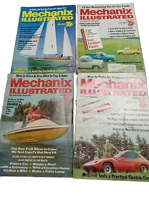 Lot Of 4 Vintage Mechanix Illustrated Magazine From 1972 + Bonus Book! • $21.72