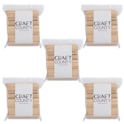 $16.59 • Buy Craft County - 1000 Natural Wood Popsicle Craft Sticks 4 1/2 Inch Long