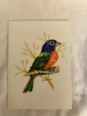 BEAUTIFUL Bright Colored Watercolor Birds By G. Martinez.  • $25