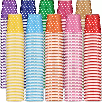 1000 Pack 5Oz Paper Cups Multicolor Small Disposable Cups Dot Water Cups Bulk • $77.99