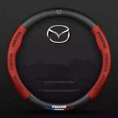 15  Steering Wheel Cover Genuine Leather For Mazda Black New Red • $26.99