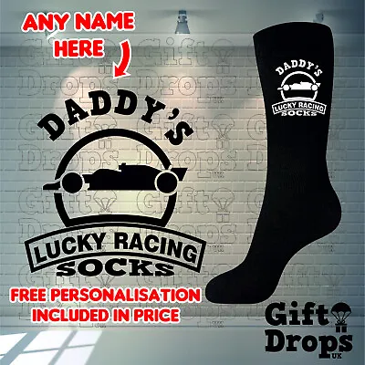 Personalised Lucky F1 Racing Socks Birthday Gift Gifts Dad Uncle Grandad Father • £7.99