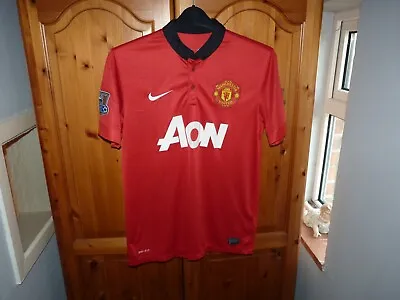 ORIGINAL MANCHESTER UNITED FELLAINI 31NIKE SIZE MEDIUM Home Shirt. 2013/14 RARE • £49.99