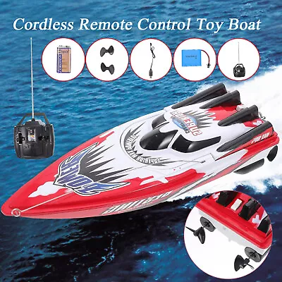 Remote Control Fishing Boat RC Speed Boat RC Fishing Boat Toys Red Plastic Boats • $28.93