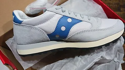 Mens Saucony Jazz Original 81 Vintage Sneaker Running Shoe White Gry Blu Sz 11.5 • $59.90