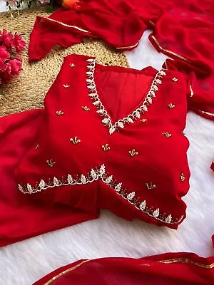 Wedding Gown Party Wear Dress Bollywood Salwar Kameez Pakistani Indian Suit Gown • $90.12