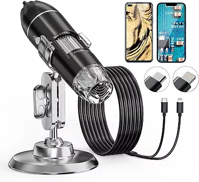 Digital Microscope 1600X USB Coin Microscope 8 LED Magnifier Soldering Camera • $23.12