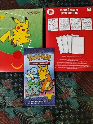 Australia McDonald’s 25th Anniversary Pokemon 4 Card Pack & Pikachu Stickers • $7.98