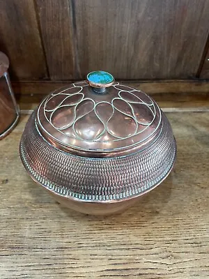 £40 • Buy Vintage Arts And Crafts ,copper Pot With Lid   rose Copper With A Gem Stone 