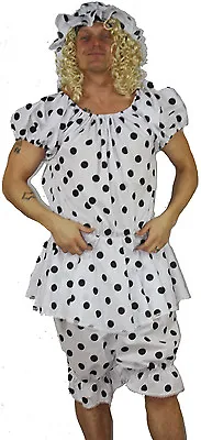 Mens Black Polka Dot Ugly Sisters Beach Wear Pantomime Fancy Dress Costume • £26.95