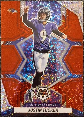 2022 Mosaic Football Red Sparkle Justin Tucker Baltimore Ravens SP NM-MT #18 • $16.99