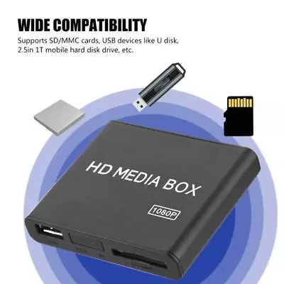 1080P HD TV Media Player USB AV MKV AVI MOV MP4 PAL NTSC YPbPr • £32.12